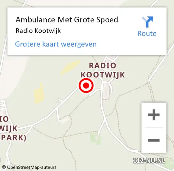 Locatie op kaart van de 112 melding: Ambulance Met Grote Spoed Naar Radio Kootwijk op 14 oktober 2022 05:12