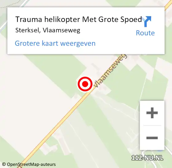 Locatie op kaart van de 112 melding: Trauma helikopter Met Grote Spoed Naar Sterksel, Vlaamseweg op 14 oktober 2022 06:36