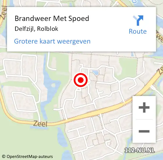 Locatie op kaart van de 112 melding: Brandweer Met Spoed Naar Delfzijl, Rolblok op 14 oktober 2022 07:31