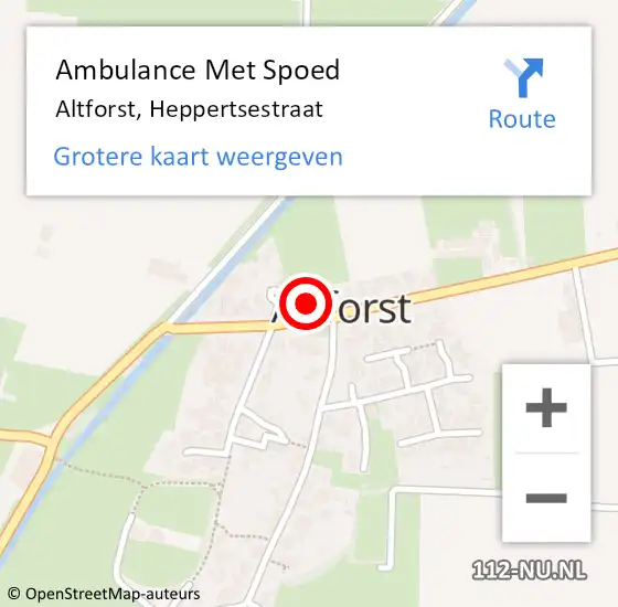 Locatie op kaart van de 112 melding: Ambulance Met Spoed Naar Altforst, Heppertsestraat op 14 oktober 2022 07:40