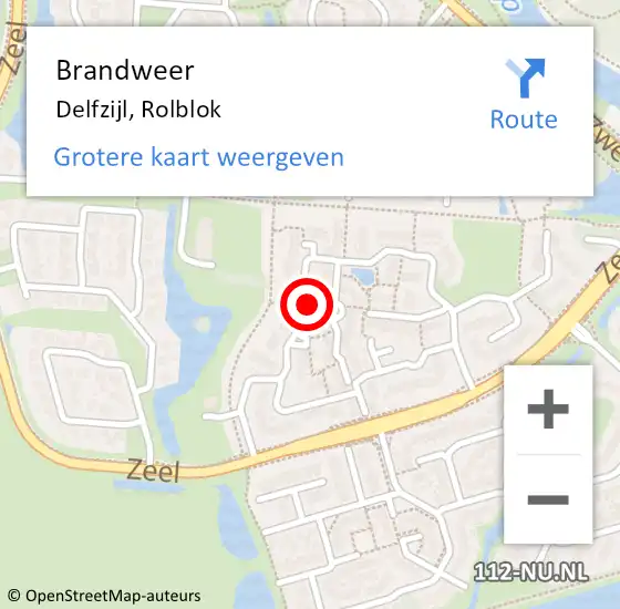 Locatie op kaart van de 112 melding: Brandweer Delfzijl, Rolblok op 14 oktober 2022 07:40