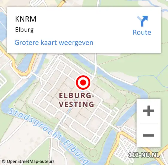 Locatie op kaart van de 112 melding: KNRM Elburg op 1 augustus 2014 13:16