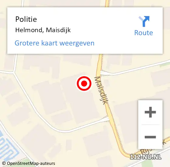 Locatie op kaart van de 112 melding: Politie Helmond, Maisdijk op 14 oktober 2022 10:05