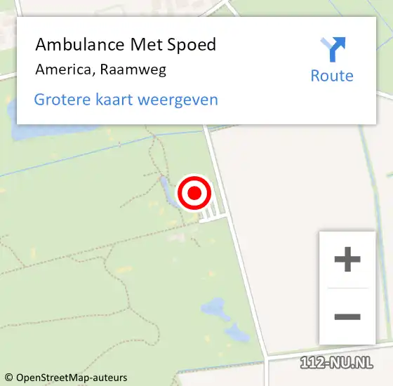 Locatie op kaart van de 112 melding: Ambulance Met Spoed Naar America, Raamweg op 1 augustus 2014 13:31