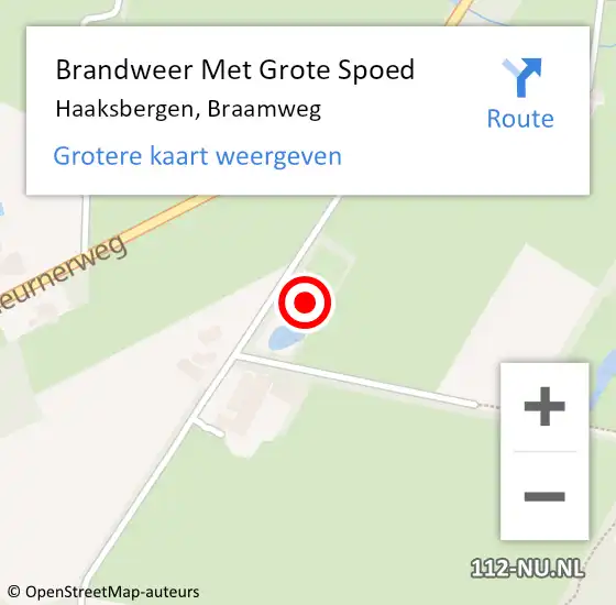 Locatie op kaart van de 112 melding: Brandweer Met Grote Spoed Naar Haaksbergen, Braamweg op 1 augustus 2014 13:35