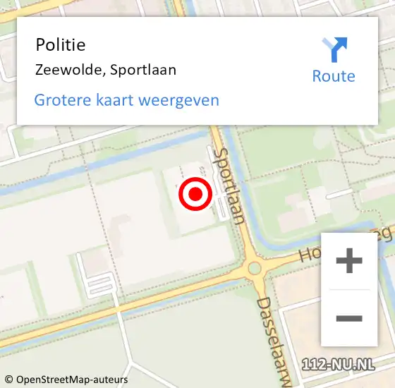 Locatie op kaart van de 112 melding: Politie Zeewolde, Sportlaan op 14 oktober 2022 12:30
