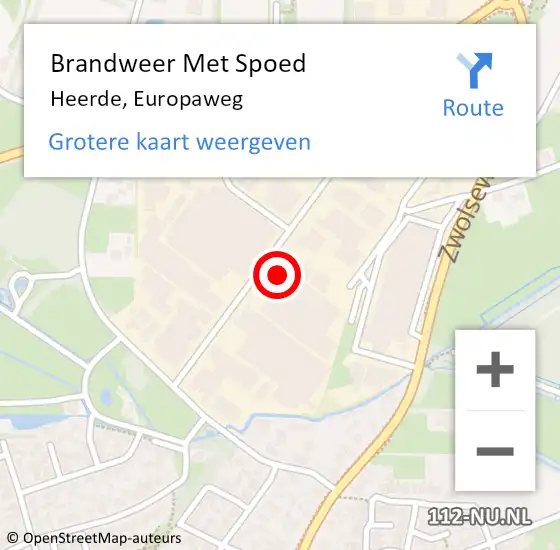 Locatie op kaart van de 112 melding: Brandweer Met Spoed Naar Heerde, Europaweg op 14 oktober 2022 14:05