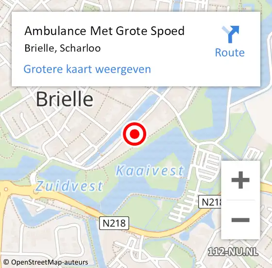 Locatie op kaart van de 112 melding: Ambulance Met Grote Spoed Naar Brielle, Scharloo op 14 oktober 2022 14:19