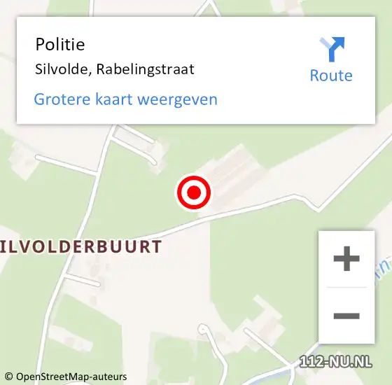 Locatie op kaart van de 112 melding: Politie Silvolde, Rabelingstraat op 14 oktober 2022 15:01