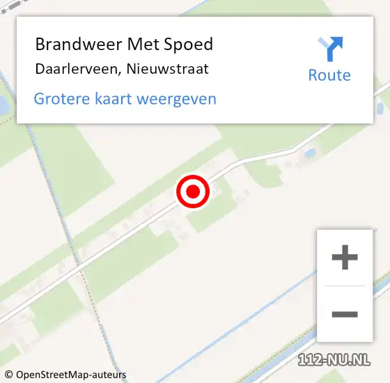 Locatie op kaart van de 112 melding: Brandweer Met Spoed Naar Daarlerveen, Nieuwstraat op 1 augustus 2014 14:00
