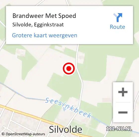 Locatie op kaart van de 112 melding: Brandweer Met Spoed Naar Silvolde, Egginkstraat op 14 oktober 2022 15:43