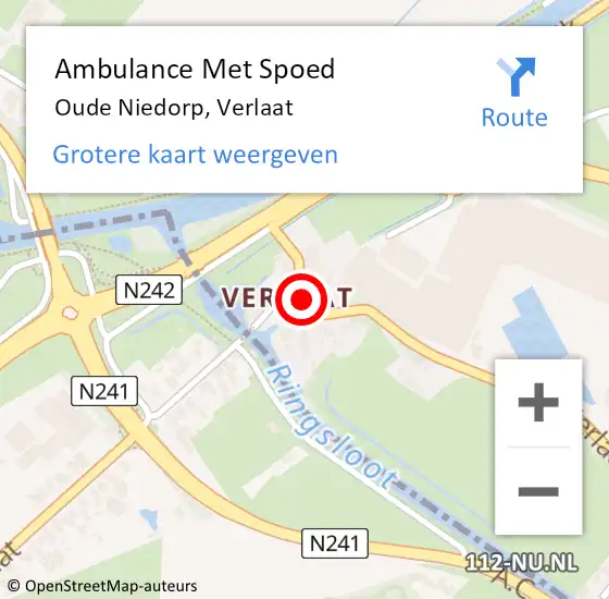 Locatie op kaart van de 112 melding: Ambulance Met Spoed Naar Oude Niedorp, Verlaat op 14 oktober 2022 17:27