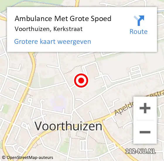 Locatie op kaart van de 112 melding: Ambulance Met Grote Spoed Naar Voorthuizen, Kerkstraat op 14 oktober 2022 19:05