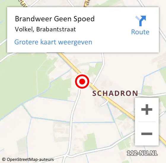 Locatie op kaart van de 112 melding: Brandweer Geen Spoed Naar Volkel, Brabantstraat op 14 oktober 2022 20:35