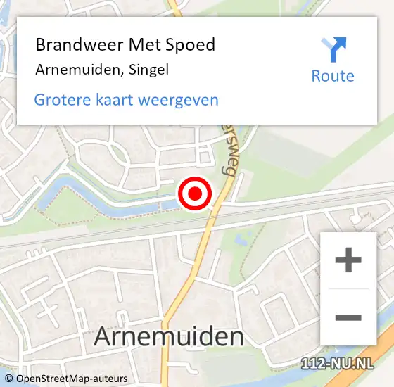 Locatie op kaart van de 112 melding: Brandweer Met Spoed Naar Arnemuiden, Singel op 14 oktober 2022 23:21