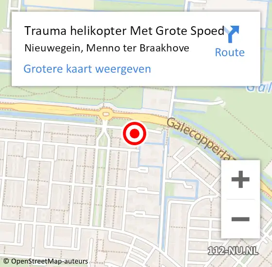 Locatie op kaart van de 112 melding: Trauma helikopter Met Grote Spoed Naar Nieuwegein, Menno ter Braakhove op 15 oktober 2022 00:44