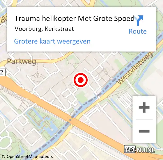 Locatie op kaart van de 112 melding: Trauma helikopter Met Grote Spoed Naar Voorburg, Kerkstraat op 15 oktober 2022 03:46