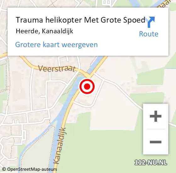 Locatie op kaart van de 112 melding: Trauma helikopter Met Grote Spoed Naar Heerde, Kanaaldijk op 15 oktober 2022 11:07