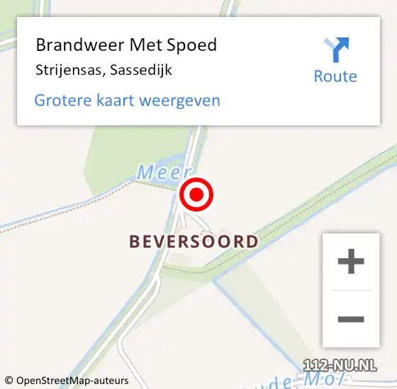 Locatie op kaart van de 112 melding: Brandweer Met Spoed Naar Strijensas, Sassedijk op 15 oktober 2022 13:39