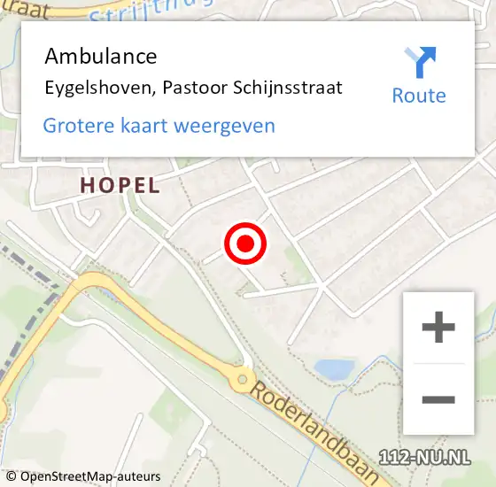 Locatie op kaart van de 112 melding: Ambulance Eygelshoven, Pastoor Schijnsstraat op 1 augustus 2014 15:43