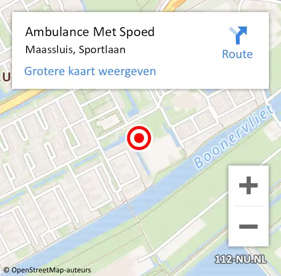 Locatie op kaart van de 112 melding: Ambulance Met Spoed Naar Maassluis, Sportlaan op 15 oktober 2022 15:09