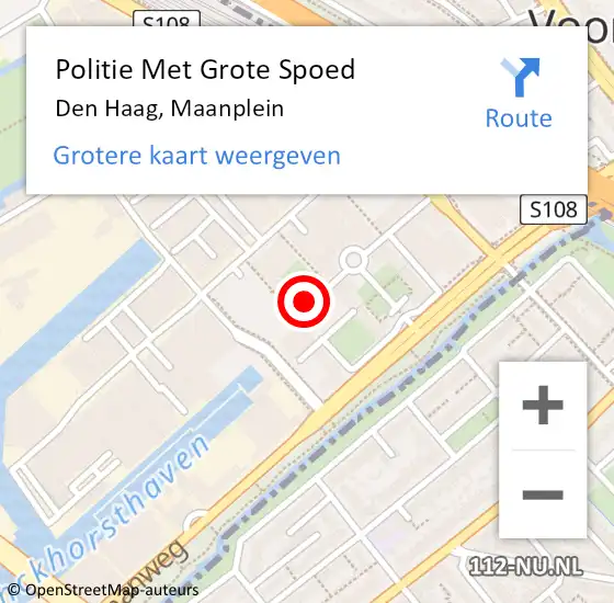 Locatie op kaart van de 112 melding: Politie Met Grote Spoed Naar Den Haag, Maanplein op 15 oktober 2022 16:30