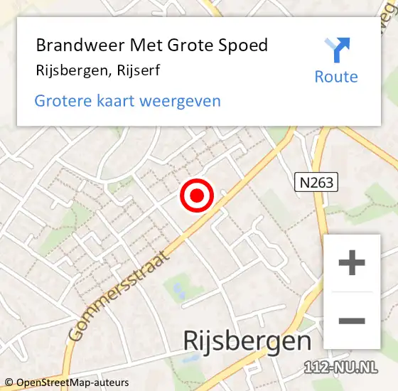 Locatie op kaart van de 112 melding: Brandweer Met Grote Spoed Naar Rijsbergen, Rijserf op 15 oktober 2022 16:33