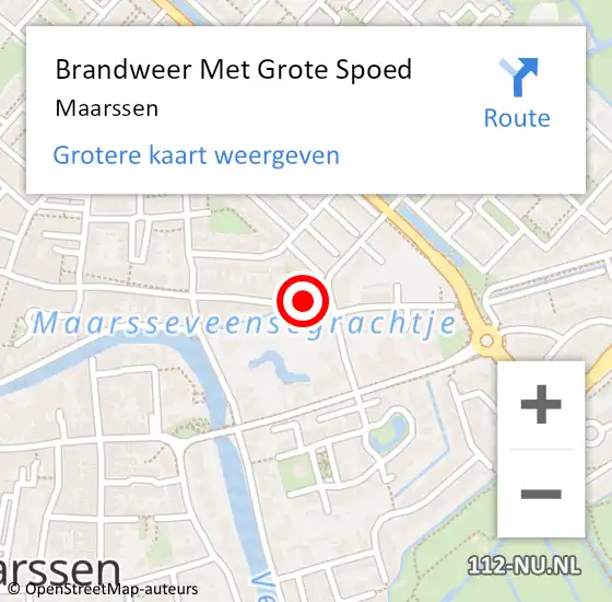 Locatie op kaart van de 112 melding: Brandweer Met Grote Spoed Naar Maarssen op 15 oktober 2022 17:44