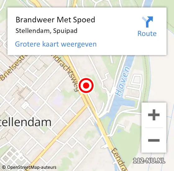 Locatie op kaart van de 112 melding: Brandweer Met Spoed Naar Stellendam, Spuipad op 15 oktober 2022 18:11