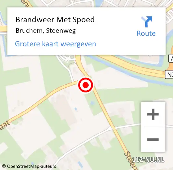 Locatie op kaart van de 112 melding: Brandweer Met Spoed Naar Bruchem, Steenweg op 15 oktober 2022 18:20