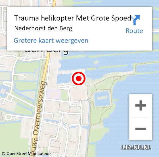 Locatie op kaart van de 112 melding: Trauma helikopter Met Grote Spoed Naar Nederhorst den Berg op 15 oktober 2022 20:21