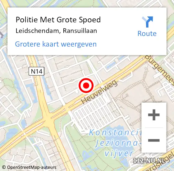 Locatie op kaart van de 112 melding: Politie Met Grote Spoed Naar Leidschendam, Ransuillaan op 15 oktober 2022 20:26