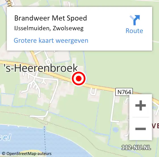 Locatie op kaart van de 112 melding: Brandweer Met Spoed Naar IJsselmuiden, Zwolseweg op 15 oktober 2022 20:51