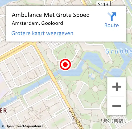 Locatie op kaart van de 112 melding: Ambulance Met Grote Spoed Naar Amsterdam-Zuidoost, Gooioord op 15 oktober 2022 22:41