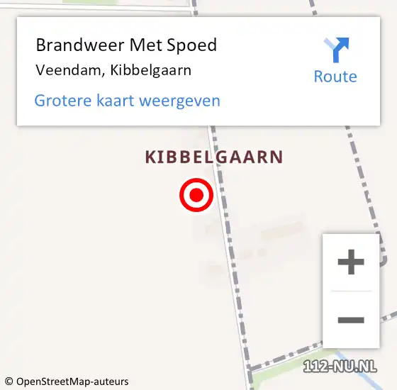 Locatie op kaart van de 112 melding: Brandweer Met Spoed Naar Veendam, Kibbelgaarn op 15 oktober 2022 22:41