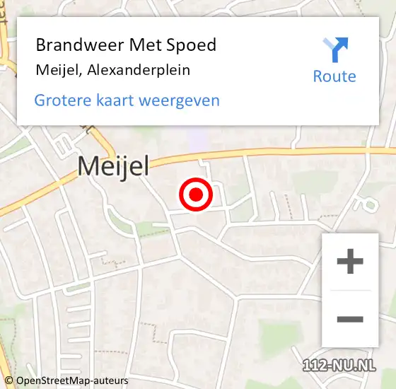 Locatie op kaart van de 112 melding: Brandweer Met Spoed Naar Meijel, Alexanderplein op 15 oktober 2022 23:43