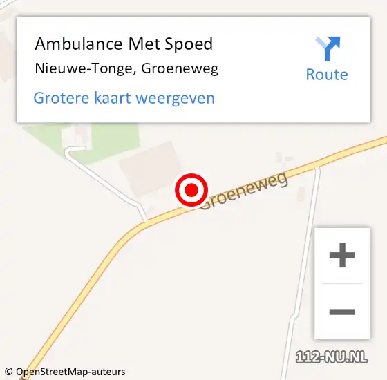 Locatie op kaart van de 112 melding: Ambulance Met Spoed Naar Nieuwe-Tonge, Groeneweg op 15 oktober 2022 23:48