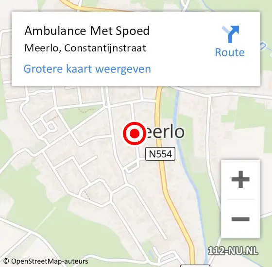 Locatie op kaart van de 112 melding: Ambulance Met Spoed Naar Meerlo, Constantijnstraat op 10 oktober 2013 09:51