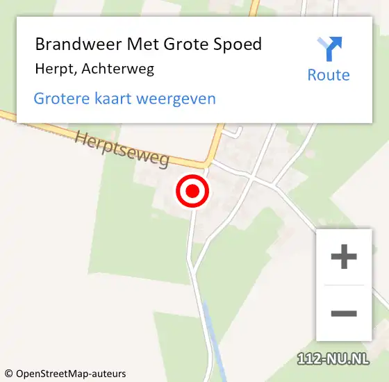 Locatie op kaart van de 112 melding: Brandweer Met Grote Spoed Naar Herpt, Achterweg op 16 oktober 2022 01:30