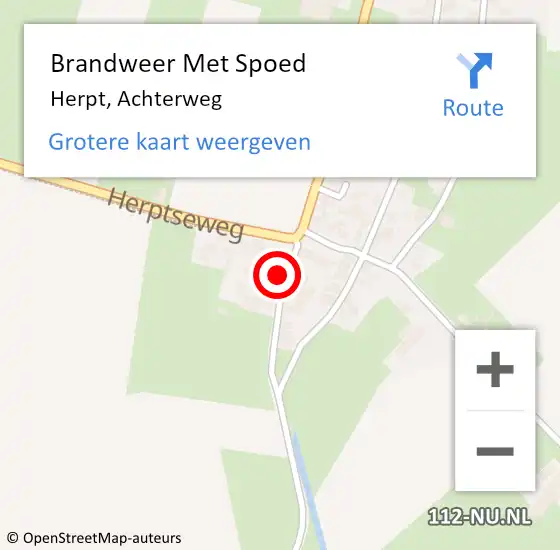 Locatie op kaart van de 112 melding: Brandweer Met Spoed Naar Herpt, Achterweg op 16 oktober 2022 02:01