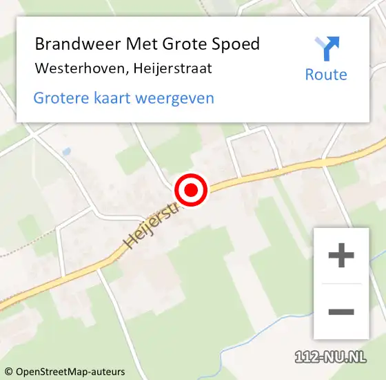 Locatie op kaart van de 112 melding: Brandweer Met Grote Spoed Naar Westerhoven, Heijerstraat op 16 oktober 2022 02:40