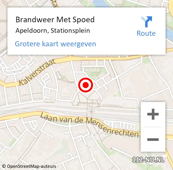Locatie op kaart van de 112 melding: Brandweer Met Spoed Naar Apeldoorn, Stationsplein op 16 oktober 2022 02:44