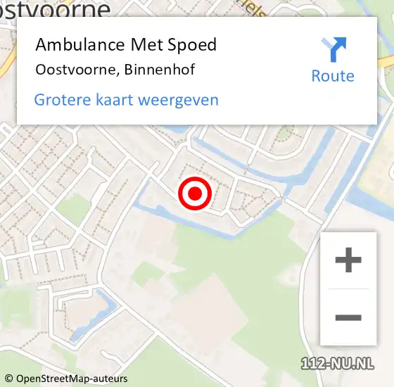 Locatie op kaart van de 112 melding: Ambulance Met Spoed Naar Oostvoorne, Binnenhof op 16 oktober 2022 02:56