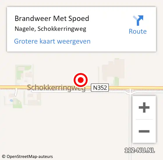 Locatie op kaart van de 112 melding: Brandweer Met Spoed Naar Nagele, Schokkerringweg op 16 oktober 2022 03:29