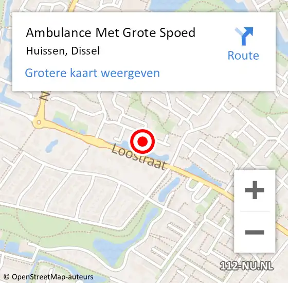 Locatie op kaart van de 112 melding: Ambulance Met Grote Spoed Naar Huissen, Dissel op 16 oktober 2022 04:27