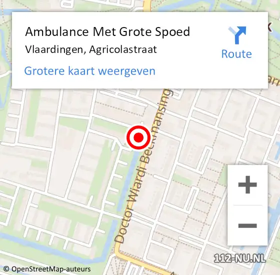 Locatie op kaart van de 112 melding: Ambulance Met Grote Spoed Naar Vlaardingen, Agricolastraat op 16 oktober 2022 06:54