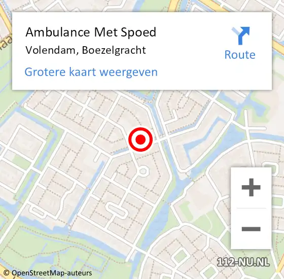 Locatie op kaart van de 112 melding: Ambulance Met Spoed Naar Volendam, Boezelgracht op 16 oktober 2022 08:29