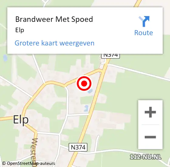 Locatie op kaart van de 112 melding: Brandweer Met Spoed Naar Elp op 16 oktober 2022 09:25