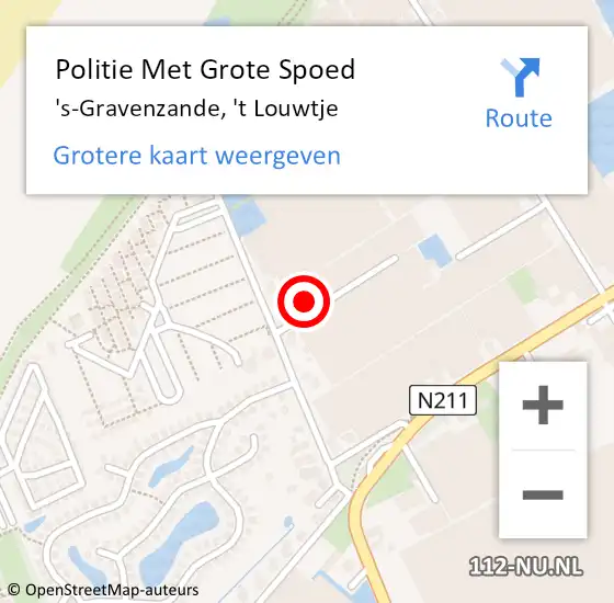 Locatie op kaart van de 112 melding: Politie Met Grote Spoed Naar 's-Gravenzande, 't Louwtje op 16 oktober 2022 11:18