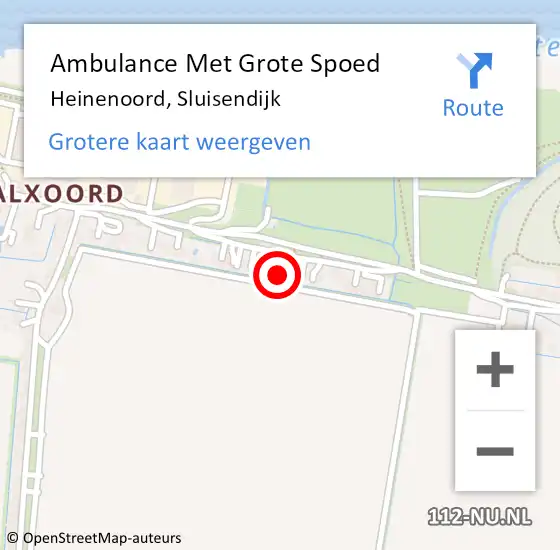 Locatie op kaart van de 112 melding: Ambulance Met Grote Spoed Naar Heinenoord, Sluisendijk op 16 oktober 2022 11:21